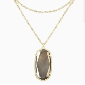 Kendra Scott Rae gold necklace with gray stone